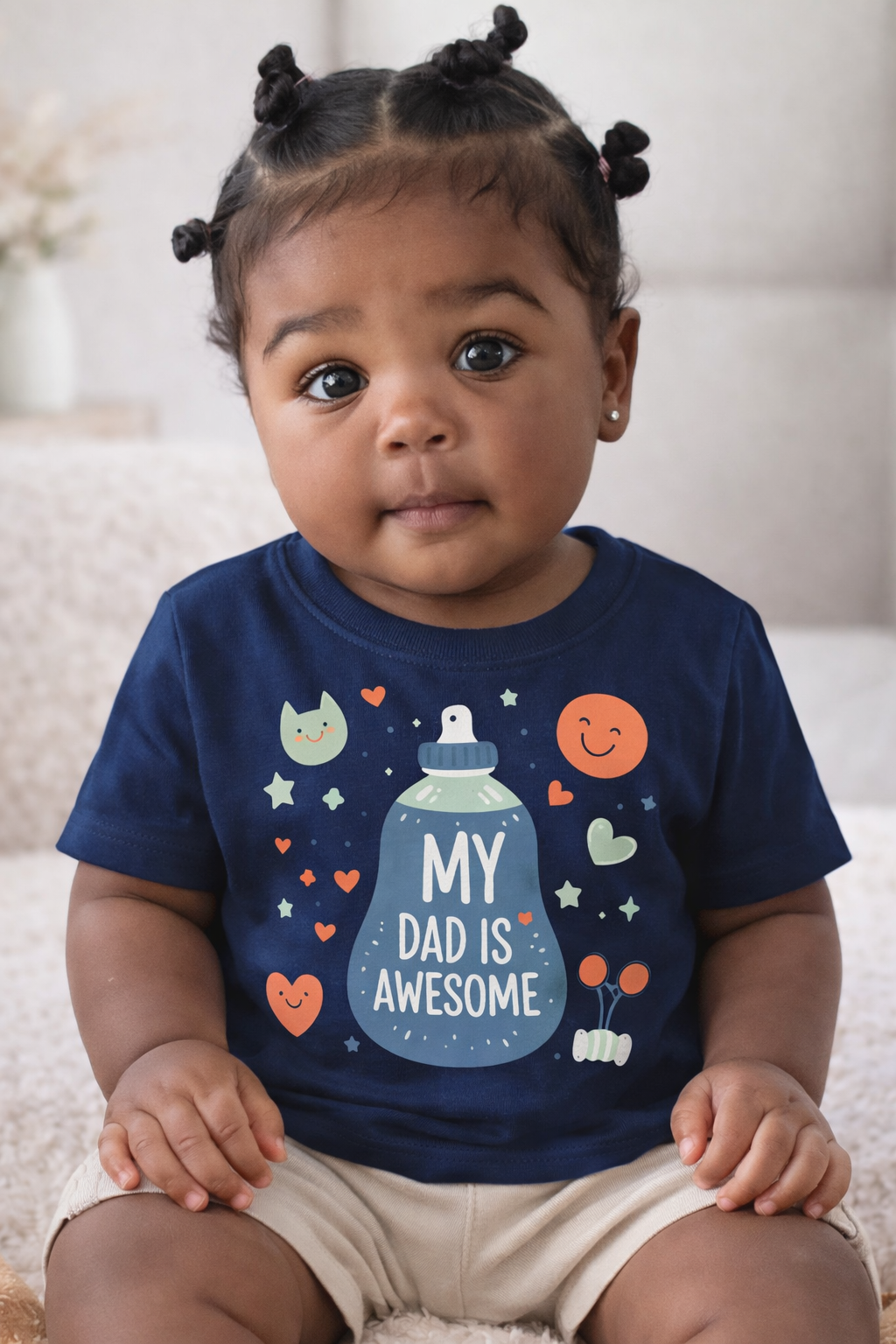 Cute "My Dad Is Awesome" Baby Bottle Kids/Infant Shirt