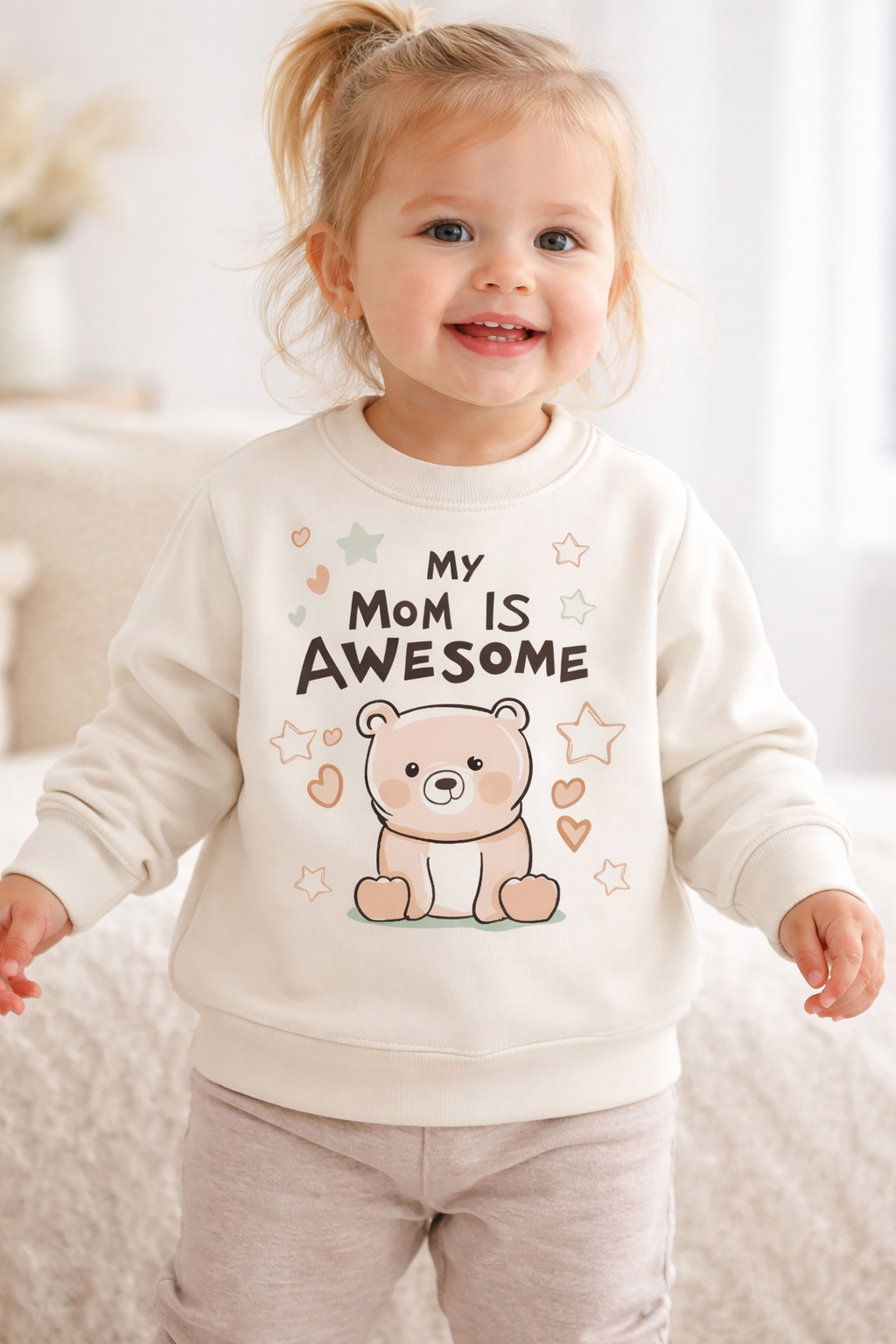 Cute Teddy Bear “My Mom Is Awesome” Kids/Infant Shirt