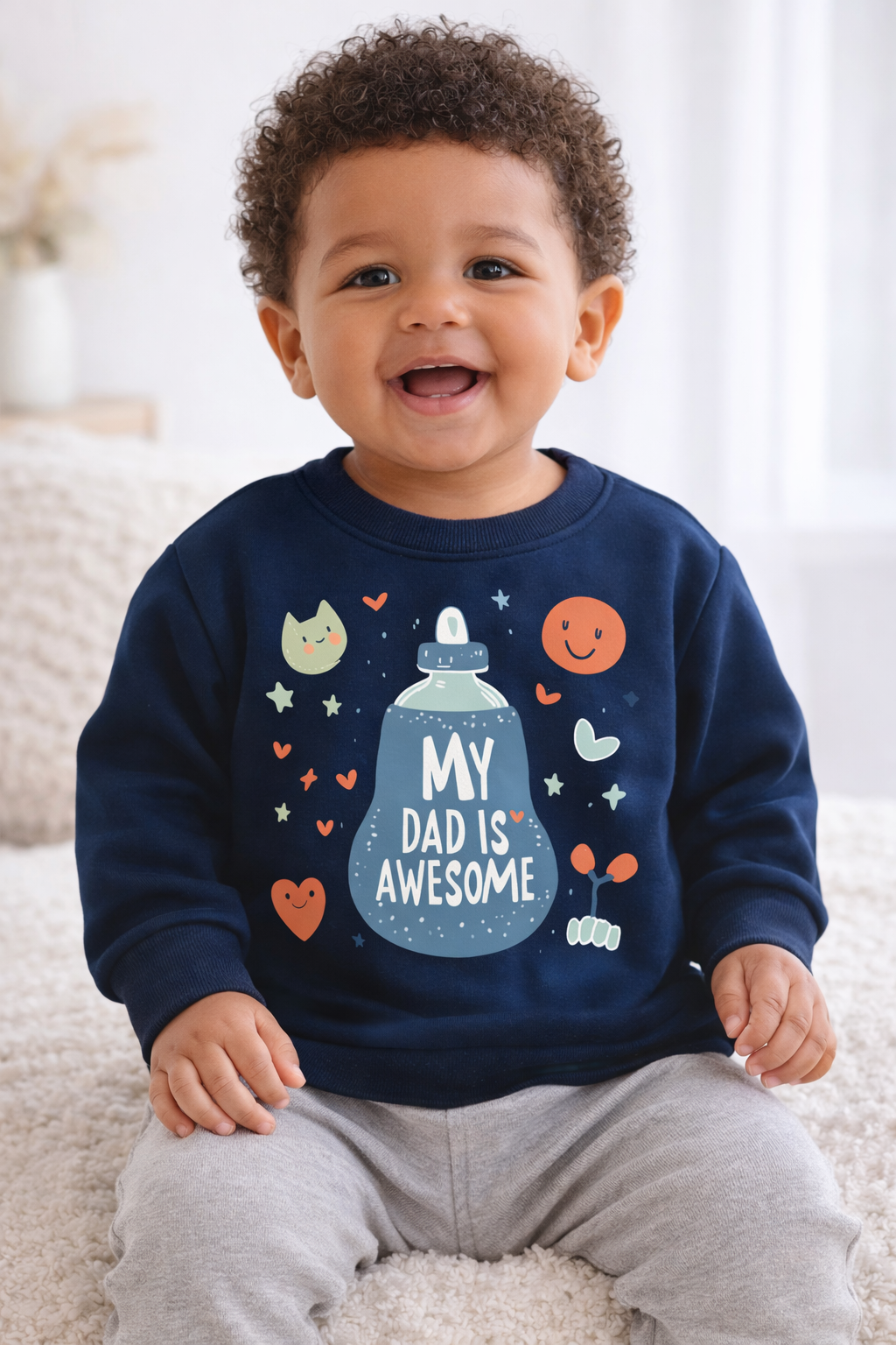 Cute "My Dad Is Awesome" Baby Bottle Kids/Infant Shirt